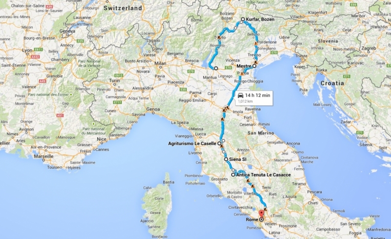 Италия в октябре. От Альп до Рима на авто))