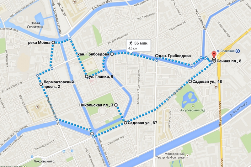 Санкт-Петербург пешеходные маршруты