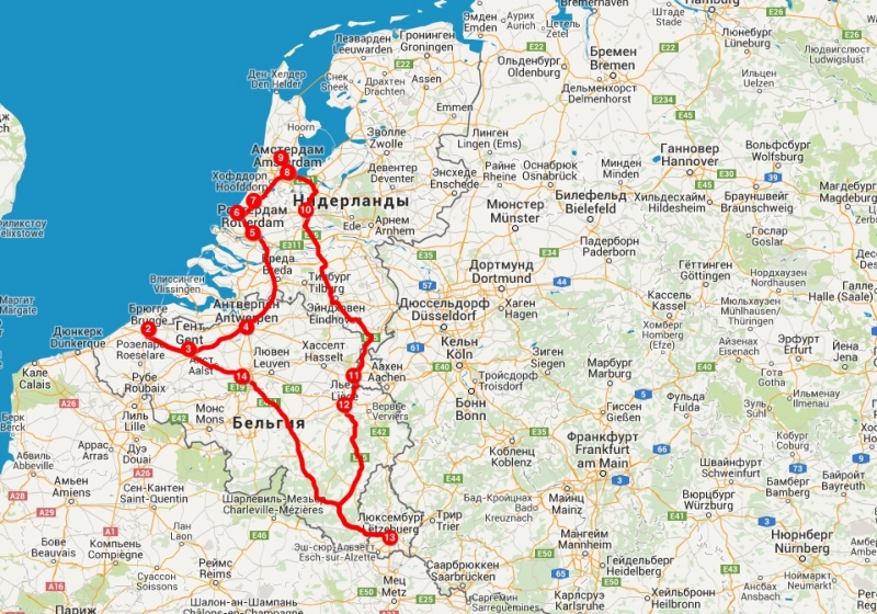 Новогодний Бенилюкс на машине