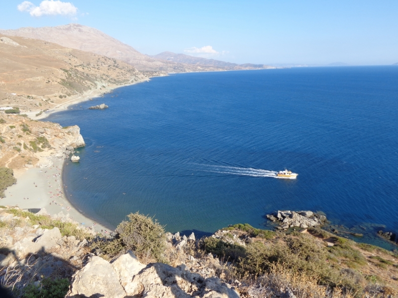 Пляж Превели и вид на Ливанское море, южный берег о. Крит