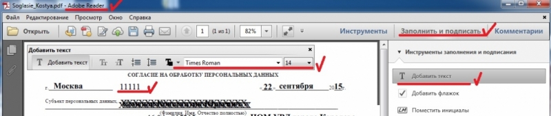 Как заполнить PDF-анкету на визу в Грецию на компьютере