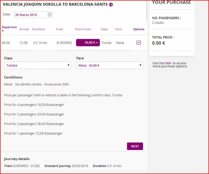 Железнодорожное сообщение в Испании: (RENFE и FEVE): расписание, тарифы, билеты - Архив 2