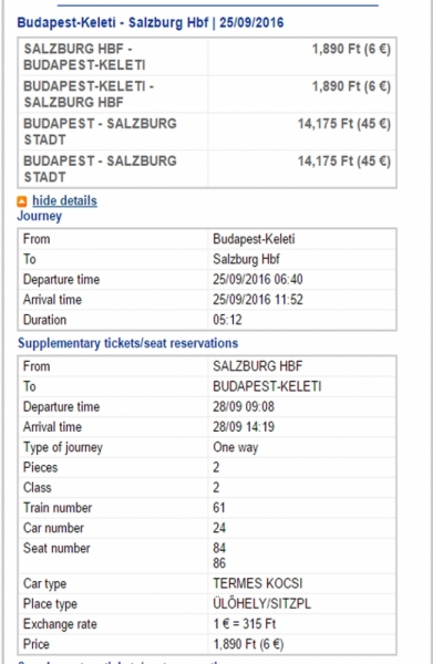Железные дороги Венгрии - покупка билетов, резервация мест