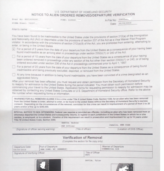 Отказ во въезде и депортация из США. INA 212(а)(7)(А)(i)(I)