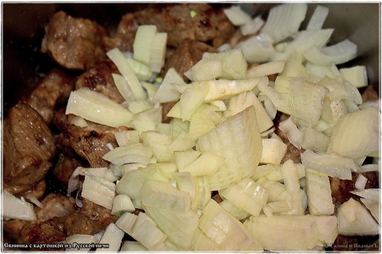 Свинина с картошкой из Русской печи