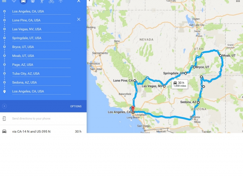 Из Лос-Анжелеса в Лос-Анжелес  через Лас-Вегас, каньоны и Сан-Франциско
