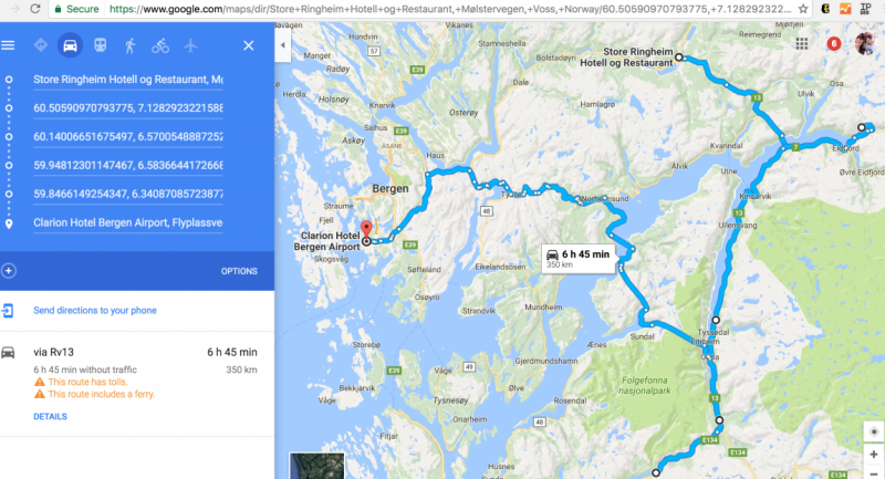 Круговой маршрут из Бергена, неделя в июле 2017