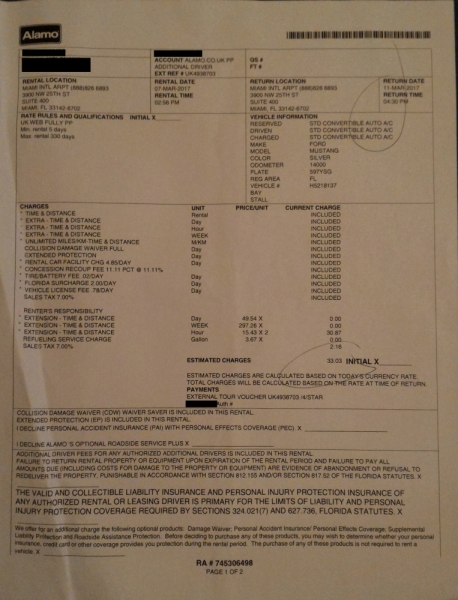 Отзывы об аренде автомобилей в Alamo (National)