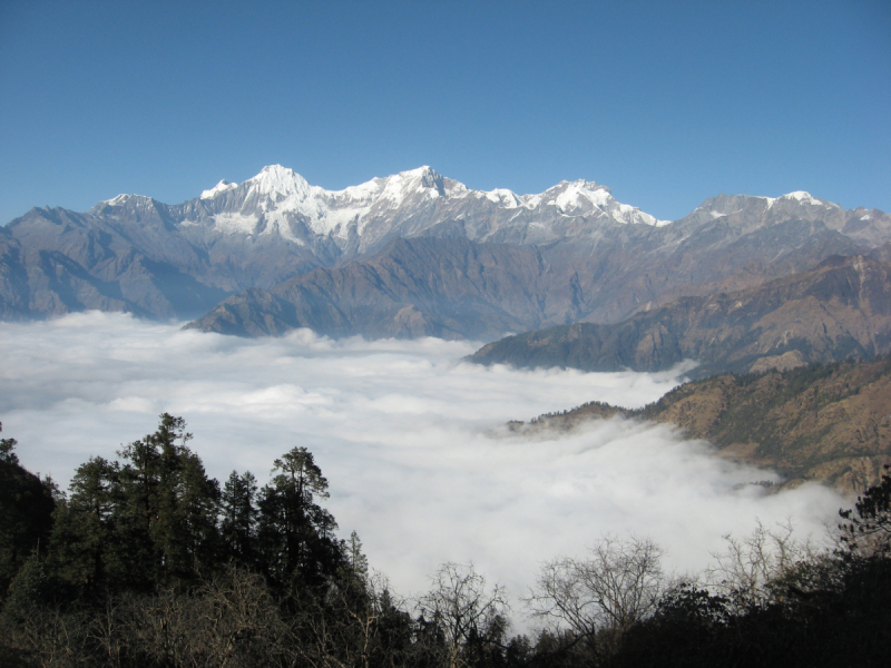 От Татопани к Татопани с видом на Ганеш химал