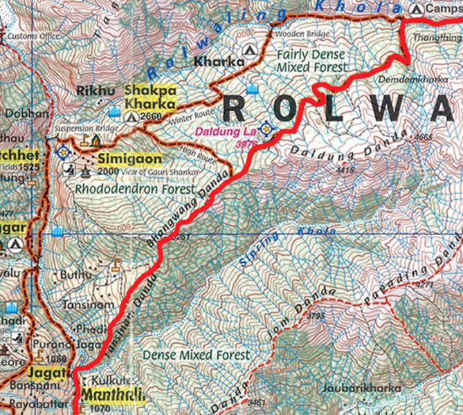 Из Ролвалинга в Кхумбу через Далдунг ла (3976) и Теси Лапча ла (5755)