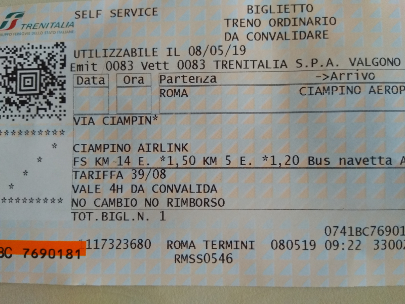 Рим (аэропорт Ciampino/Чампино/CIA) - Рим (город) и наоборот