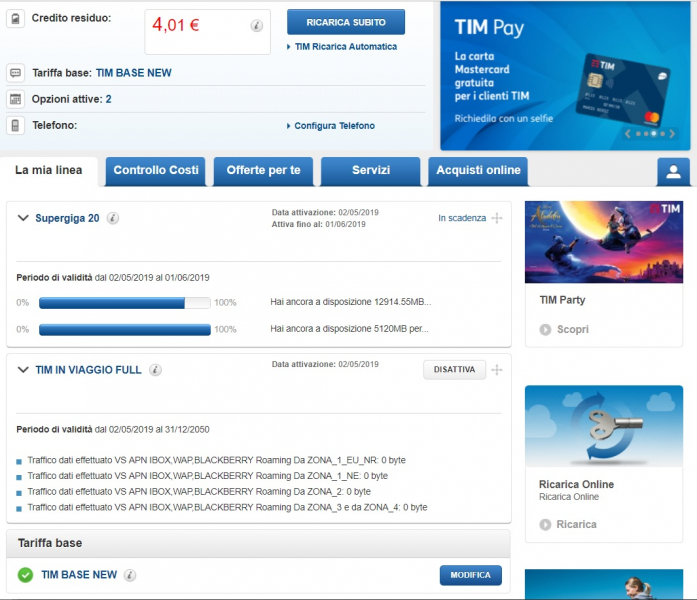 Мобильные операторы Италии: TIM - тарифы, опции, инструкции
