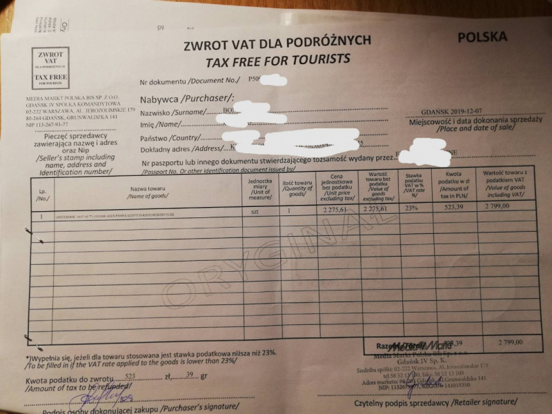 Такс фри (Tax free) в Европе, возврат такс фри
