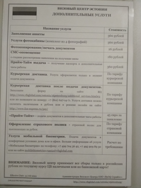 Виза в Эстонию через визовый центр в Санкт Петербурге 2022