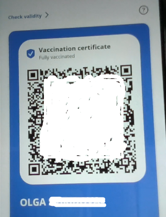 Сертификат о прививке вакциной, одобренной в Европе, EUDCC или гринпасс