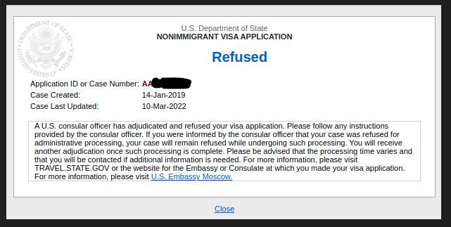 Виза США: административная проверкa Clearance Received