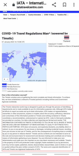 Ковидные ограничения на въезд туристов в Таиланд после 9 января 2023