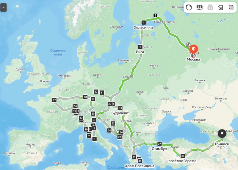 25 стран Европы на авто в сентябре 2022 - январе 2023