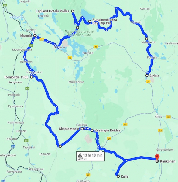 На велосипеде от Рованиеми до Yllas (Лапландия)