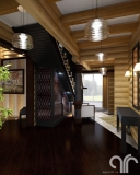 гостиная в деревянном доме