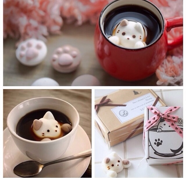 Зефирные котики в кофе