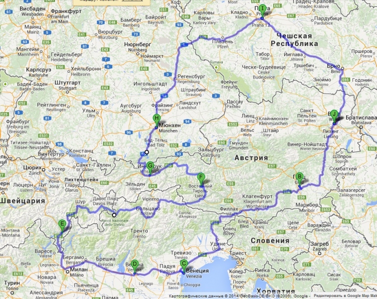Евротур. Нужны советы по маршруту и комментарии опытных путешественних