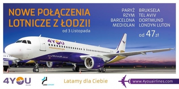 4You Airlines, Польша - Европа 15 долл.США OW продажа 01.08.14 вылет с 03.11.14